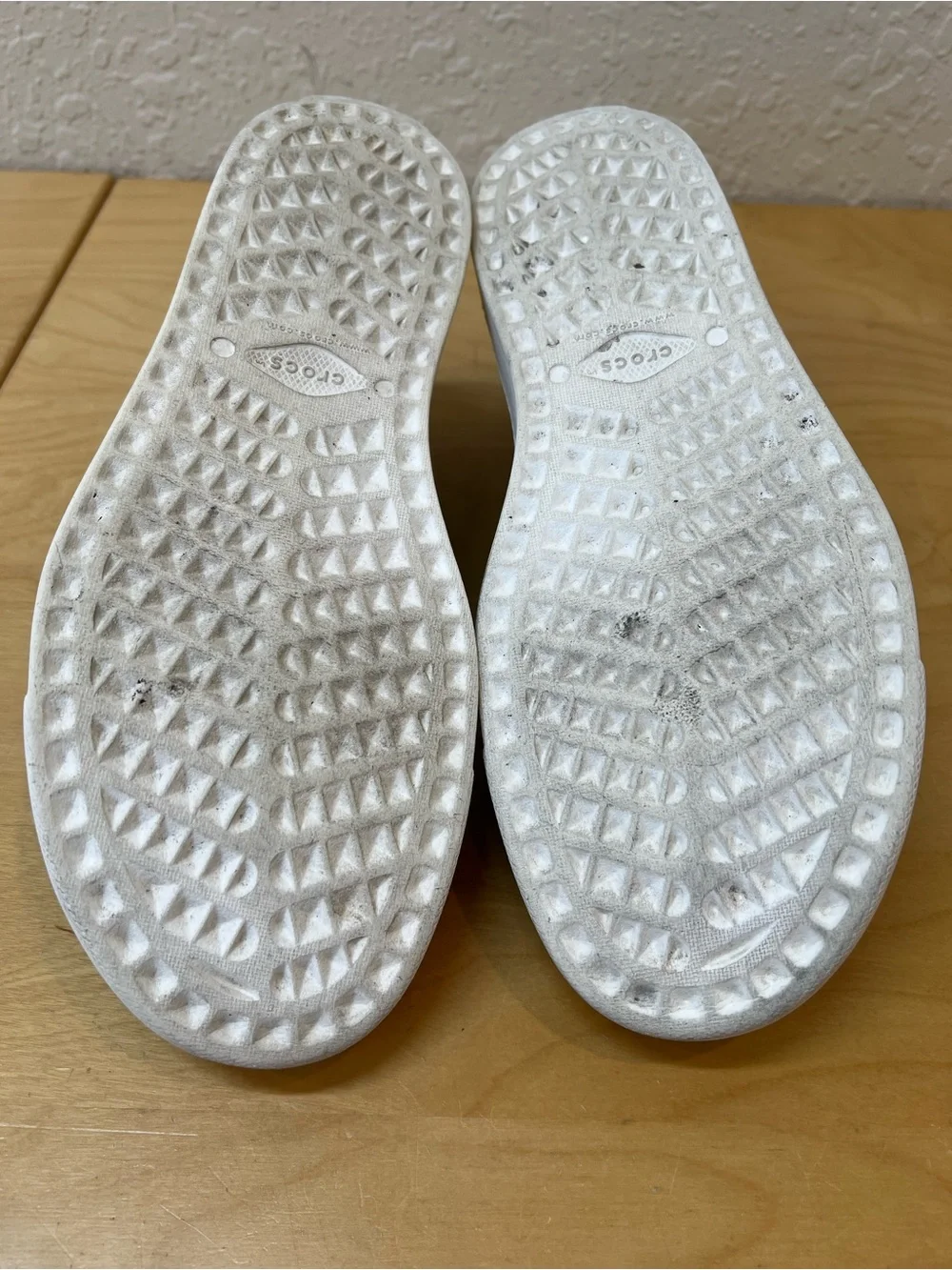 CROCS Black Slip-On Perforated Casual Loafers with White Sole